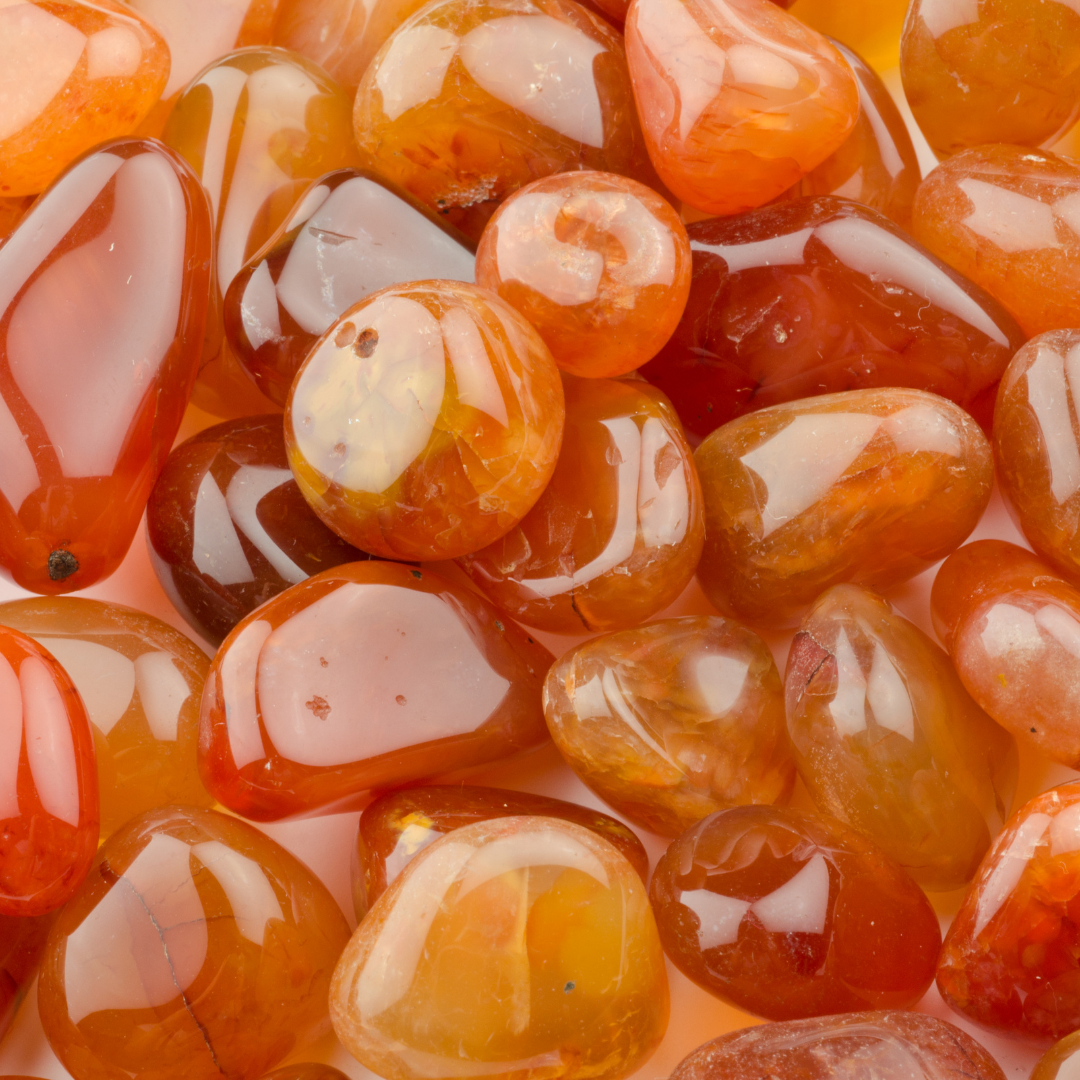 Carnelian tumbled stones