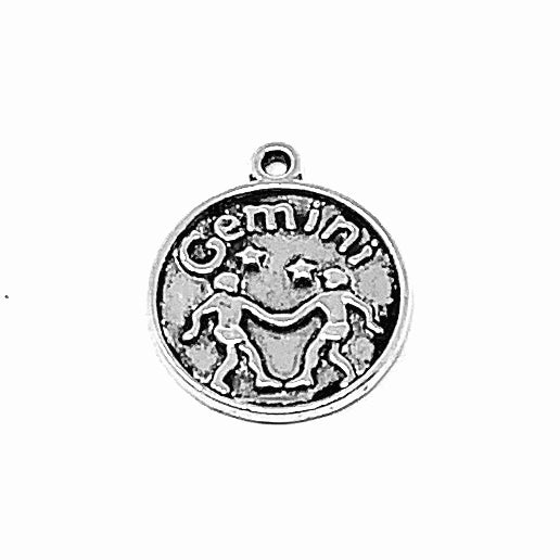 Zodiac Sign Moon Pendant - Silver