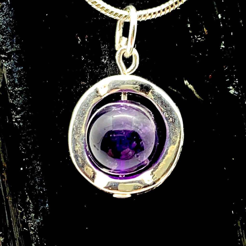 Amethyst Gemstone Spinner Necklace – Uncorked & Bottled Up