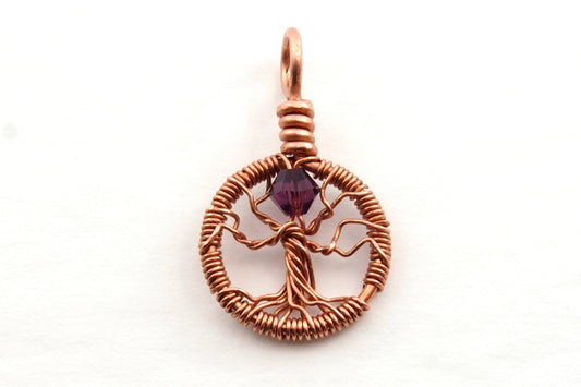 Delicate Amethyst Crystal Tree of Life Pendant ~ February Birthstone