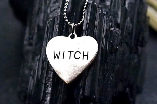 Witch Charm Necklace ~ Heart Amulet