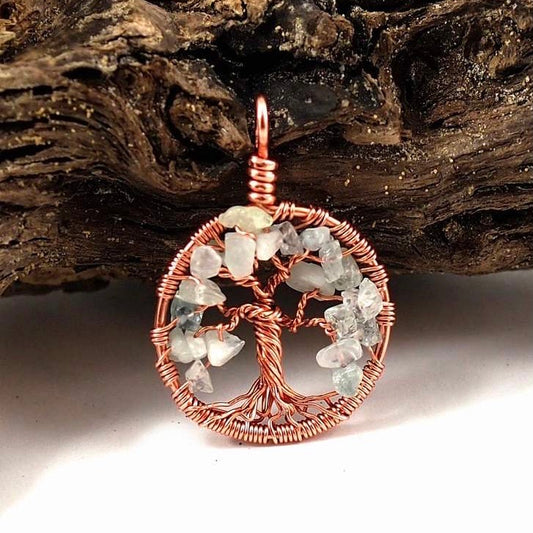 Aquamarine Tree of Life Pendant