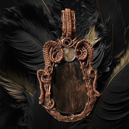 Watcher in the Wood — Mahogany Obsidian Copper Statement Talisman
