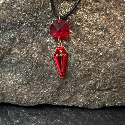 Enamel Coffin Necklace