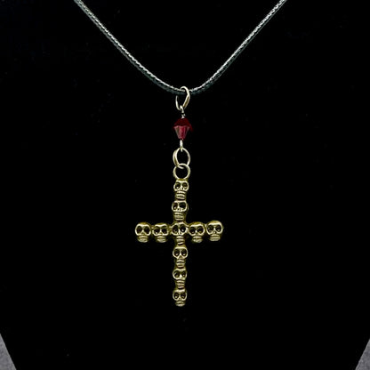 Bronze Skull Cross Necklace