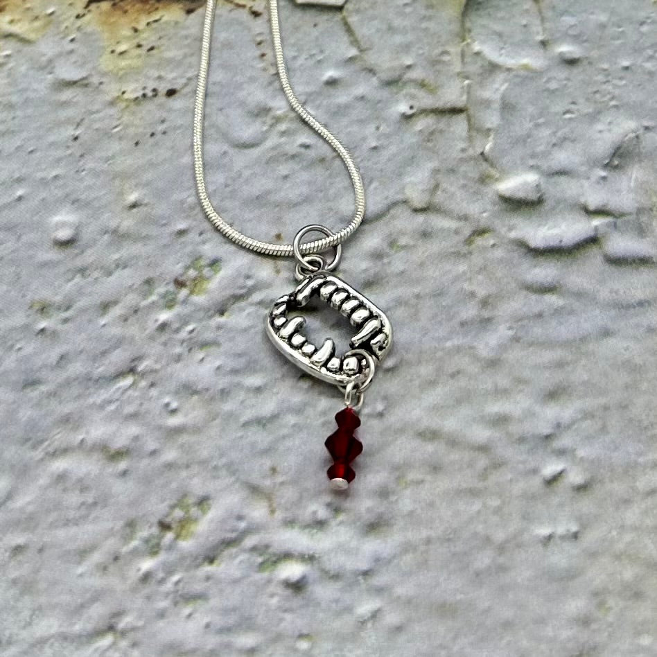 Vampire Fang Necklace & Earrings