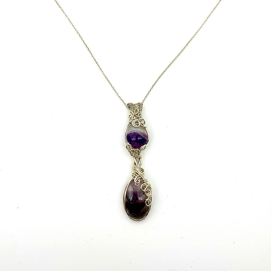 Sterling Wrapped Amethyst Doublet
