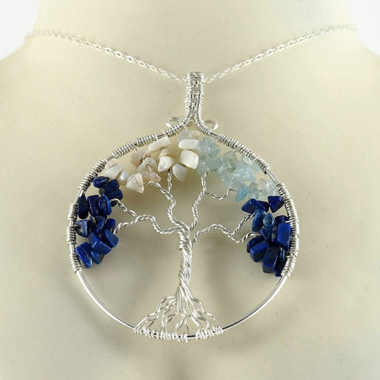 Custom Family Tree Gemstone Necklace