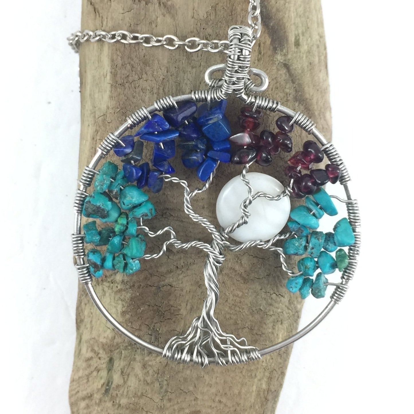 Custom Family Tree Gemstone Necklace