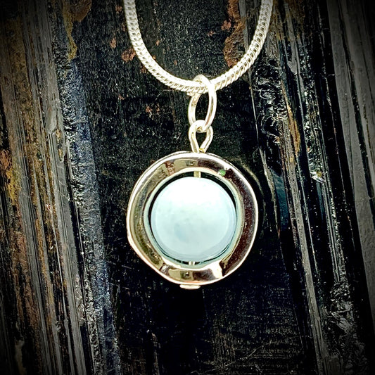 Aquamarine Gemstone Spinner Necklace