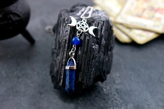 Triple Moon / Triple Goddess Stone Point Talisman