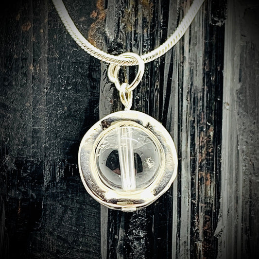 Clear Quartz Gemstone Spinner Necklace